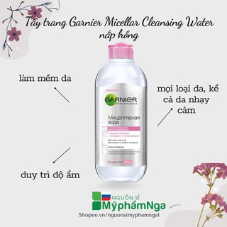 Tẩy trang Garnier Micellar Cleansing Water nắp hồng 400ml - Date mới nhất