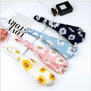 Phụ kiện tóc băng đô turban nữ hoa cúc vintage thời trang hàn quốc dễ thương