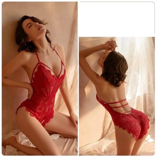 Váy ngủ, Đồ ngủ sexy, Bộ jump ren, ngực V xẻ đáy siêu quyến rũ