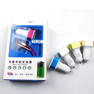 Tẩu sạc usb xe hơi ô tôtặng kèm dây cáp sạc thông minh 2 đầu iphone android 【 3C 】