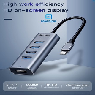 Hub Chuyển Type C to USB 3.0 và HDMI Baseus Enjoy Series