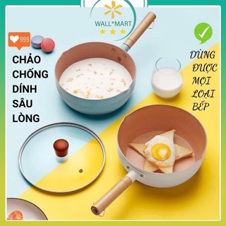 Chảo chống dính bếp từ vân đá sâu lòng mini size 18cm dùng cho mọi loại bếp