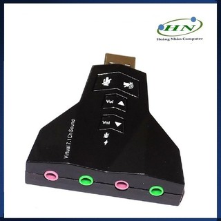 Cáp USB to Sound 3D Virtual 7.1 Phi thuyền 4 cổng (Đen)