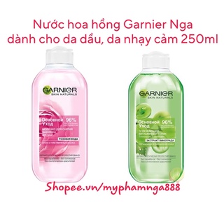 Nước hoa hồng Garnier Nga dành cho da dầu, da nhạy cảm 250ml