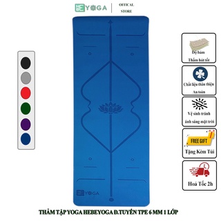 Thảm Tập Yoga Gym Định Tuyến Hebyoga 6mm 1 Lớp Cao Cấp