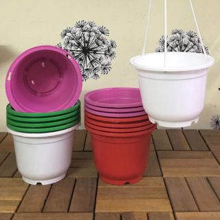 Combo 10 chậu treo tròn trồng hoa nhiều màu sắc