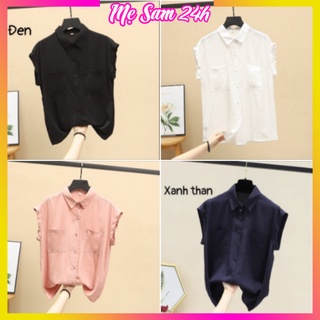 Áo sơ mi đũi nữ tay ngắn Mẹ Sam 24h áo kiểu bigsize, chất liệu mềm mát, form trẻ trung phá cách SMH.33