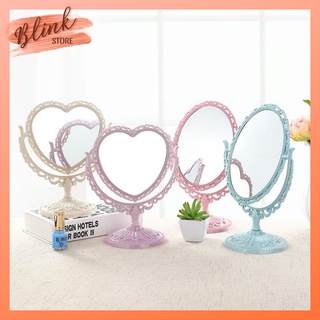 Gương trang điểm để bàn cao cấp khung nhựa hoa văn phong cách Châu Âu hiện đại kích thước 20.5x24cm