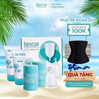 Combo 2 Cốc Nguyệt San BeUCup Chính Hãng,100% Silicol Y Tế Wacker Đức siêu mềm