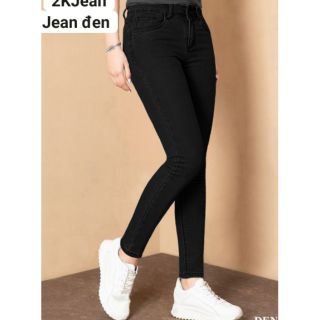 Quần Jean Nữ Đen Và Xám Trơn Form Ôm Co Giãn Size Từ 40 Đến 70kg