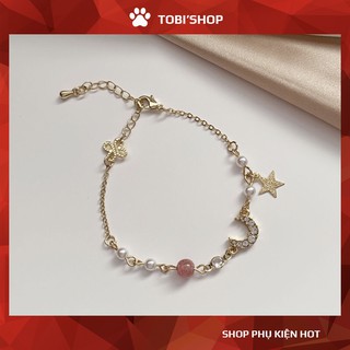 Vòng tay trăng sao vũ trụ lấp lánh đính ngọc VT386 - TOBI'SHOP