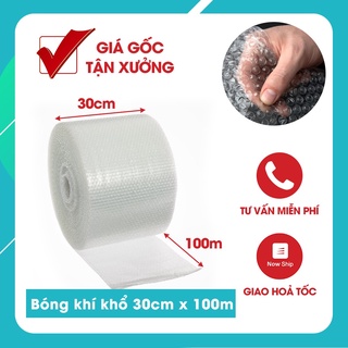 [freeship] Xốp chống sốc, cuộn bong bóng khí bọc hàng Siêu Dày Đóng Hàng Không Bể Chống Sốc Hàng Không Lõi - 30cm x 100m