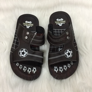 Dép Lê da pu quả bóng bé trai bền size 23-37