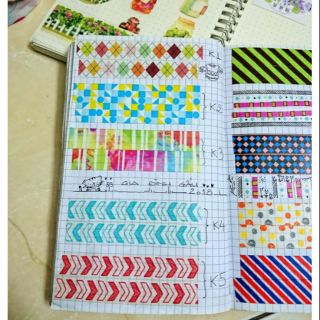 Băng dính trang trí Washi tape bản 1,5cm họa tiết