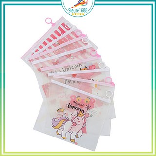 Túi Đựng Bút Trong Suốt In Hình Cute Khóa Kéo