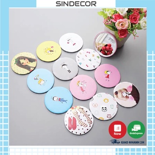 Gương trang điểm mini siêu cute - gương mini cầm tay bỏ túi Hàn Quốc tiện lợi Sindecor - SI02