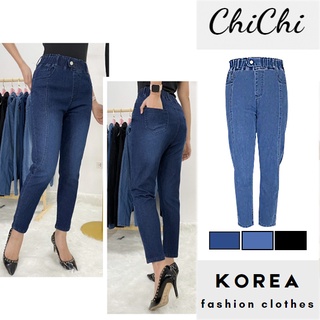 Quần jean nữ baggy quần bò cap chụn co giãn 4 chiều khắc phục eo to đủ size từ 40-8kg v291