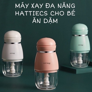 Máy Xay Thịt Đa Năng 6 Lưỡi Dao Hattiecs Cối Thủy Tinh 0.3L Xay Đồ Ăn Dặm Cho Bé