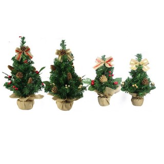 Cây thông noel nhí NƠ VẢI cao 30cm, 40cm để bàn MẪU C11