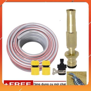 Vòi Xịt❤️Evoucher Bộ dây vòi xịt nước rửa xe, tưới cây ✔, tăng áp 3 lần, loại 20m 206587 cút sập+  mở chai