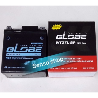Bình Ắc Quy WTZ7L-BP 12V, 7Ah hiệu GLOBE cho xe @/ SH 125,150/ DYLAN/ LEAD 110