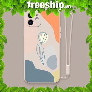 [KO KÈM DÂY ĐEO]ốp lưng iphone vuông cạnh ốp iphone phong cách nghệ thuật đơn giản 11promax/7plus/8/x/xsmax/12promax e81