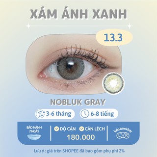 Kính áp tròng xám ánh xanh Nobluk gray - Made in Korea | Hạn sử dụng 3-6 tháng | Lens cận