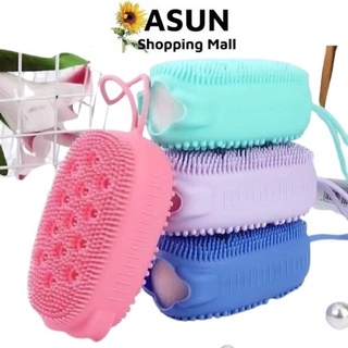 Mút Tắm Silicon Bubbles Bath Brush 2 Mặt Tạo Bọt Cao Cấp Hàn Quốc (giao màu ngẫu nhiên)