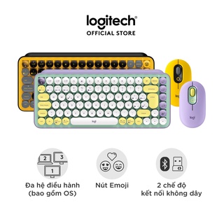 Combo chuột và phím cơ không dây Logitech POP KEYS&amp;MOUSE với phím emoji có thể điều chỉnh