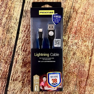 Cáp sạc lightning Pisen Denim Aluminum Alloy 120cm ♥️Freeship♥️ Dây sạc Pisen lighting