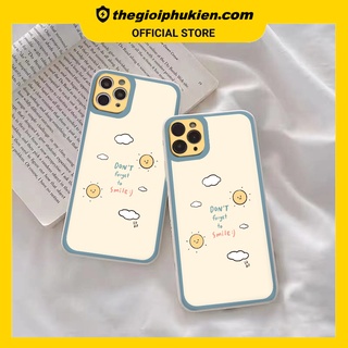 Ốp iphone - Ốp lưng iphone cạnh vuông viền camera mặt trời smile dành cho ip 6 đến 14promax - ng109