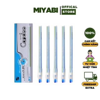 Bút nến thiên long xanh / đen TL-093 ngòi 0.6mm - 20 cái - Hộp bút bi thiên long cao cấp - MIYABI STORE