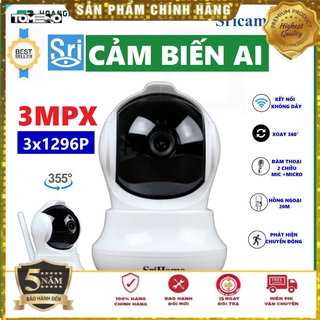 Camera 3.0 Mpx IP Wifi SriHome SH020 Chất Lượng HD+ 1296 Pixel - Bảo Hành 5 Năm lỗi đổi mới 14 ngày
