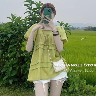 [ 𝐅𝐑𝐄𝐄 𝐒𝐇𝐈𝐏 ] SÉT ÁO CỔ VUÔNG TAY BỒNG XANH CỐM MIX QUẦN SHORT ĐÙI TRẮNG ĐẸP LẮM Ạ