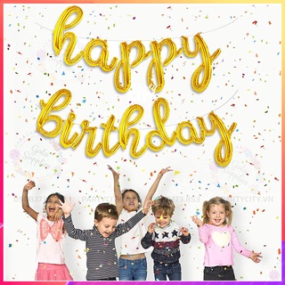 Bộ chữ HAPPY BIRTHDAY bong bóng kiểu liền trang trí sinh nhật