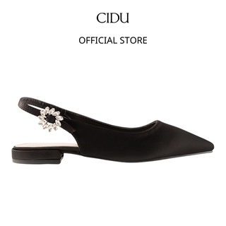 Giày Flats Nữ Đế Bệt Slingback Đính Hoa Êm Ái Thời Trang Di Chuyển Không Đau Chân Ôm Chân Giày Phối Váy Quần Cidu Gn09
