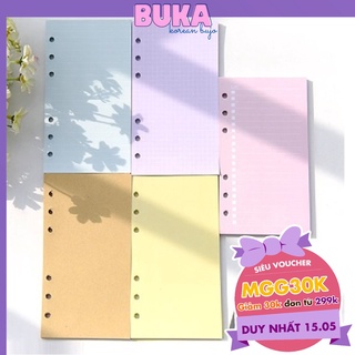 DecorMe Giấy refill màu pastel cho sổ còng 6 lỗ size A5 A6 làm sổ tay, bullet journal