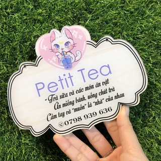 Bảng hiệu shop mica kích thước 17.27cm _ bảng treo shop bán hàng online