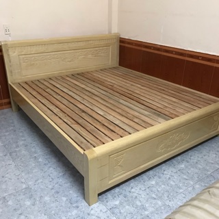 Giường Gỗ Sồi Nga 1m8 x 2m Vạt Dầu