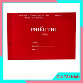 Phiếu Thu 2 Liên A5 Carbon Đẹp 60 tờ - Giấy Trắng Dày Đẹp Có Đường Rãnh Xé