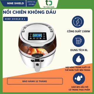 Nồi chiên không dầu Nine Shield FREESHIP Hàng chính hãng_núm xoay cơ_giảm dầu mỡ_tốt cho sức khỏe_BH 12 THÁNG
