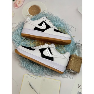 (Full Box) Giày AF Đen Trắng Đế Nâu