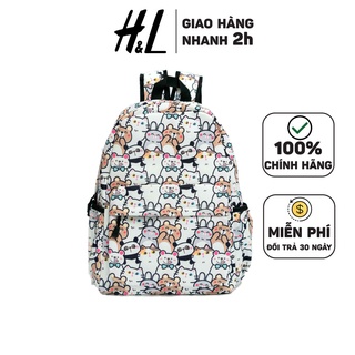 Balo Đi Học Thời Trang Vintage Họa Tiết Thỏ Mèo, Có Ngăn Đựng Laptop, Chất Liệu Chống Nước, Chống Ẩm Mốc, Mang Đi Chơi