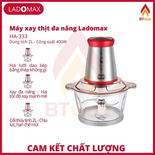 [Mã ELHADEV giảm 4% đơn 300K] Máy xay thịt đa năng Ladomax, máy xay thịt cối thủy tinh, dao inox, công suất 400W HA-333