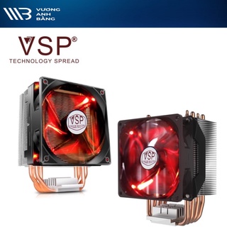 Tản nhiệt khí CPU 4 ống đồng VSP T400i 1 fan 12cm Đa năng. VI TÍNH QUỐC DUY