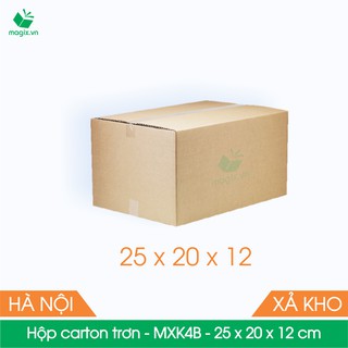 MXK4B - 25x20x12 cm - 20 Thùng hộp carton trơn đóng hàng