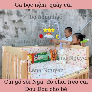 Ga chun bọc đệm cho bé, quây cũi vải 𝑭𝑹𝑬𝑬𝑺𝑯𝑰𝑷 Drap bọc nệm cũi 100% vải cotton thân thiện không bí, không gây kích ứng