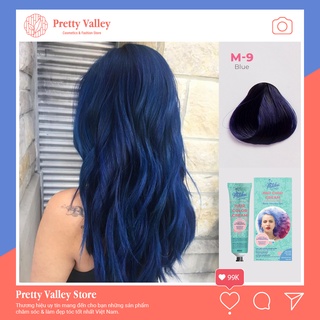 Kem nhuộm tóc màu xanh đen MOLOKAI, kem nhuộm tóc tại nhà siêu dưỡng chứa collagen tảo biển - Pretty Valley Store