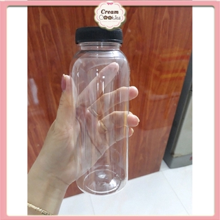 Chai Nhựa Pet Tròn Nắp Đen Cổ To 330ml (đựng chè dưỡng nhan)