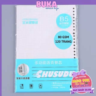 Ruột Sổ Còng Refill 80gsm XD A4 30 lỗ B5 26 lỗ A5 20 lỗ 120 trang RXD Decorme Giấy refill planner bullet journal